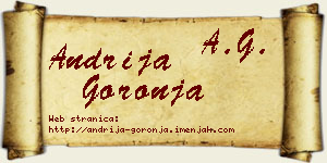 Andrija Goronja vizit kartica